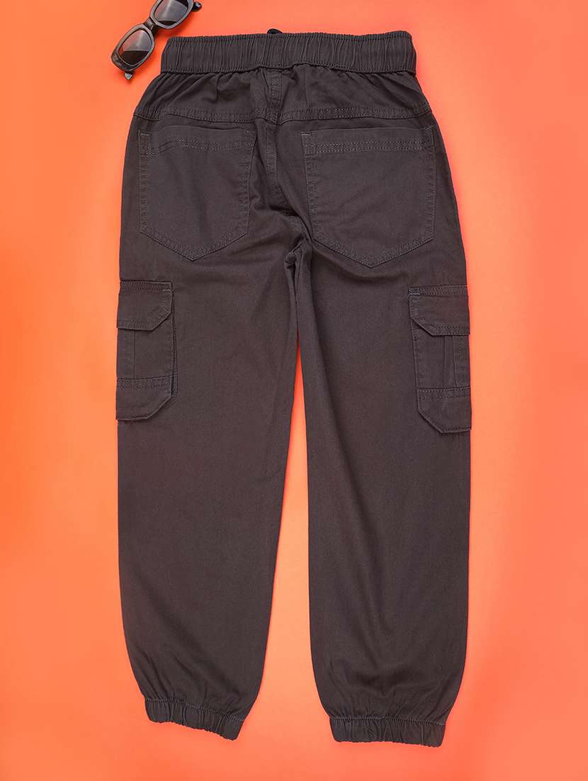 boys solid mid rise cargo jogger - 22247097 -  Standard Image - 1