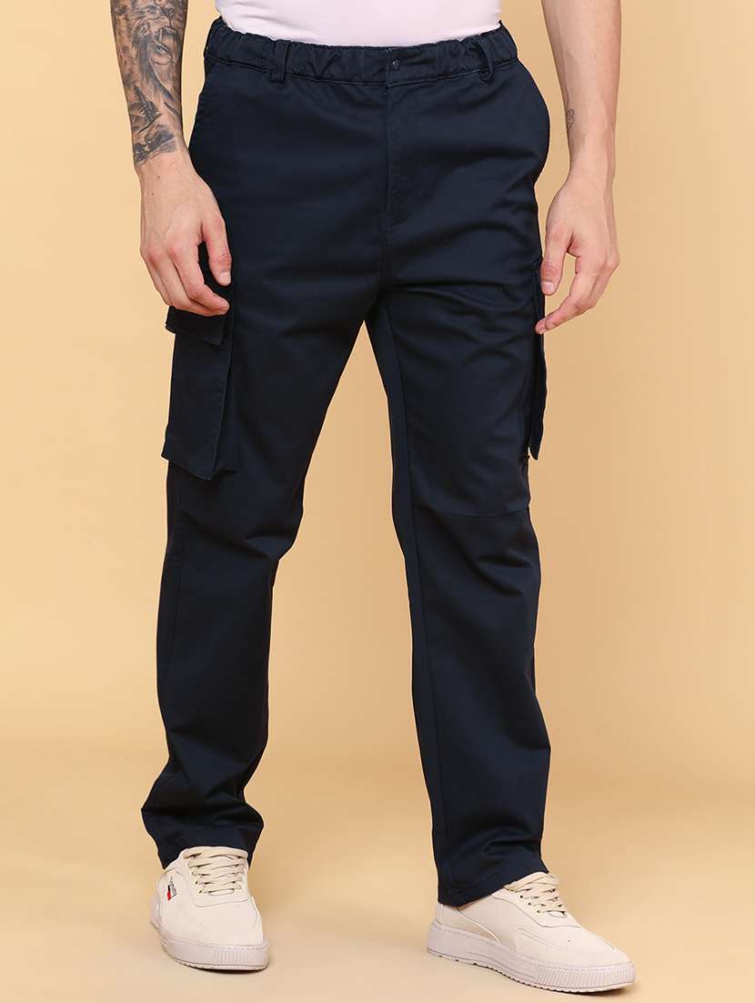 men solid mid rise regular fit cargo  - 22247107 -  Standard Image - 1