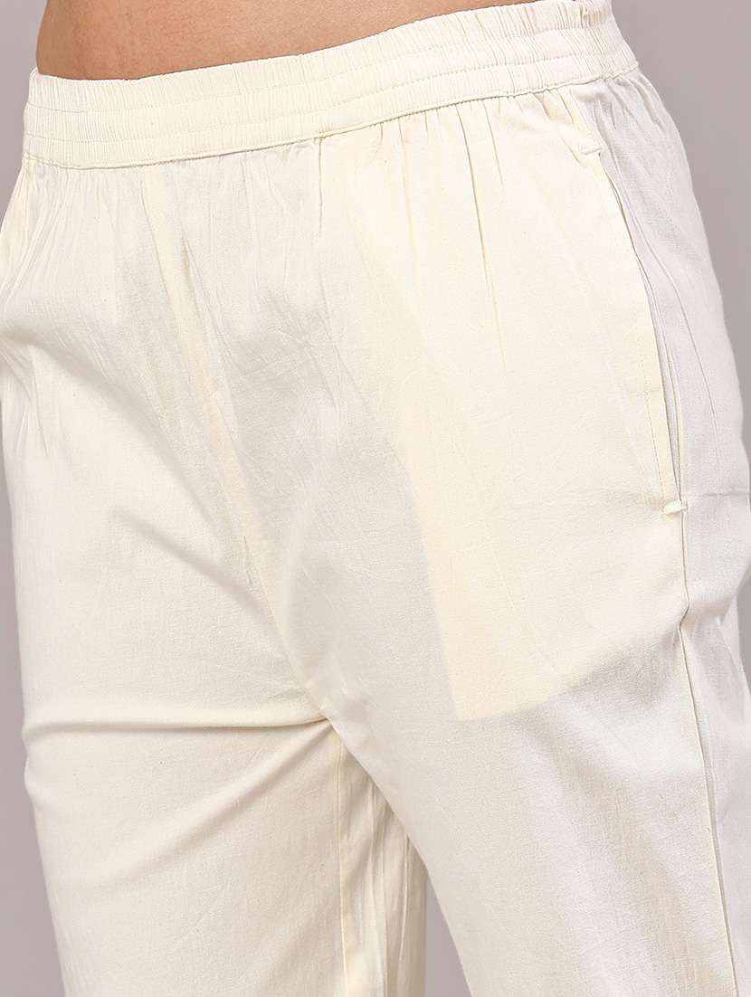 Women Solid Mid Rise Ankle Length Tapered Pant - 22247135 -  Standard Image - 1