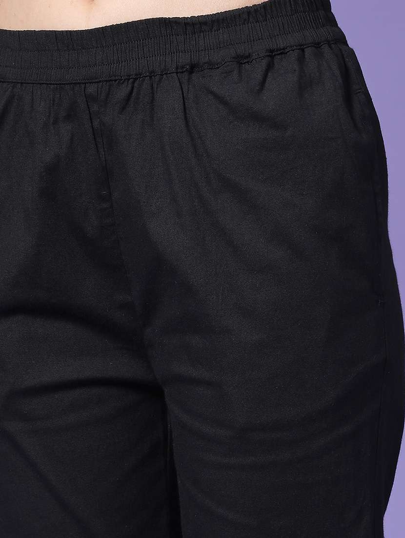 Women Solid Mid Rise Ankle Length Tapered Pant - 22247136 -  Standard Image - 1