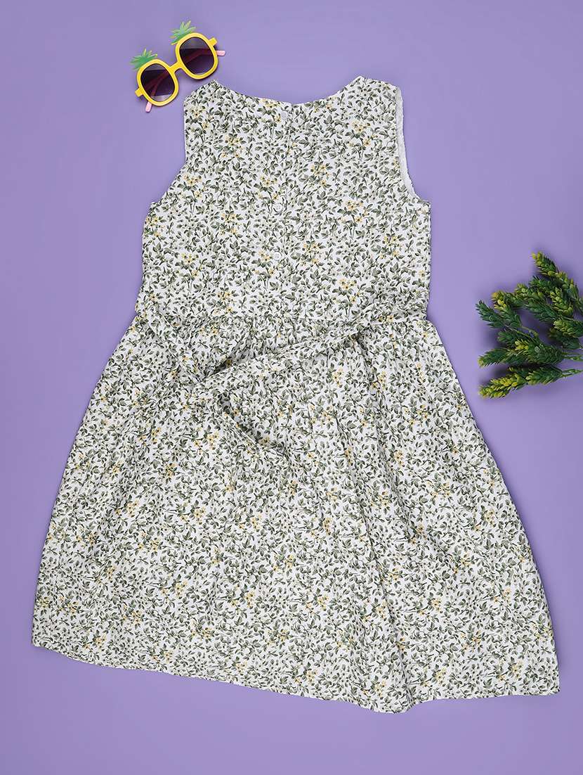 girls printed sleeveless flared frock - 22247152 -  Standard Image - 1