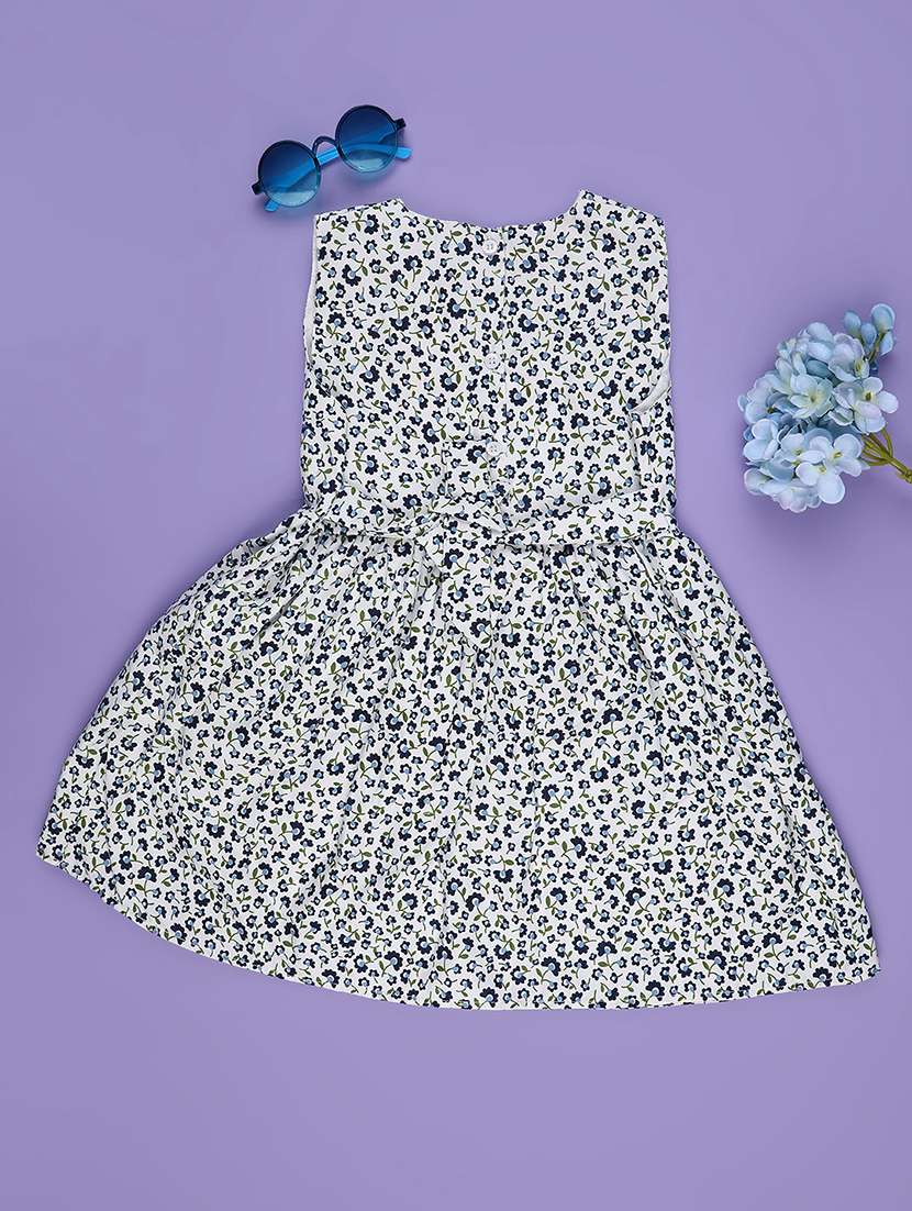 girls printed sleeveless flared frock - 22247154 -  Standard Image - 1