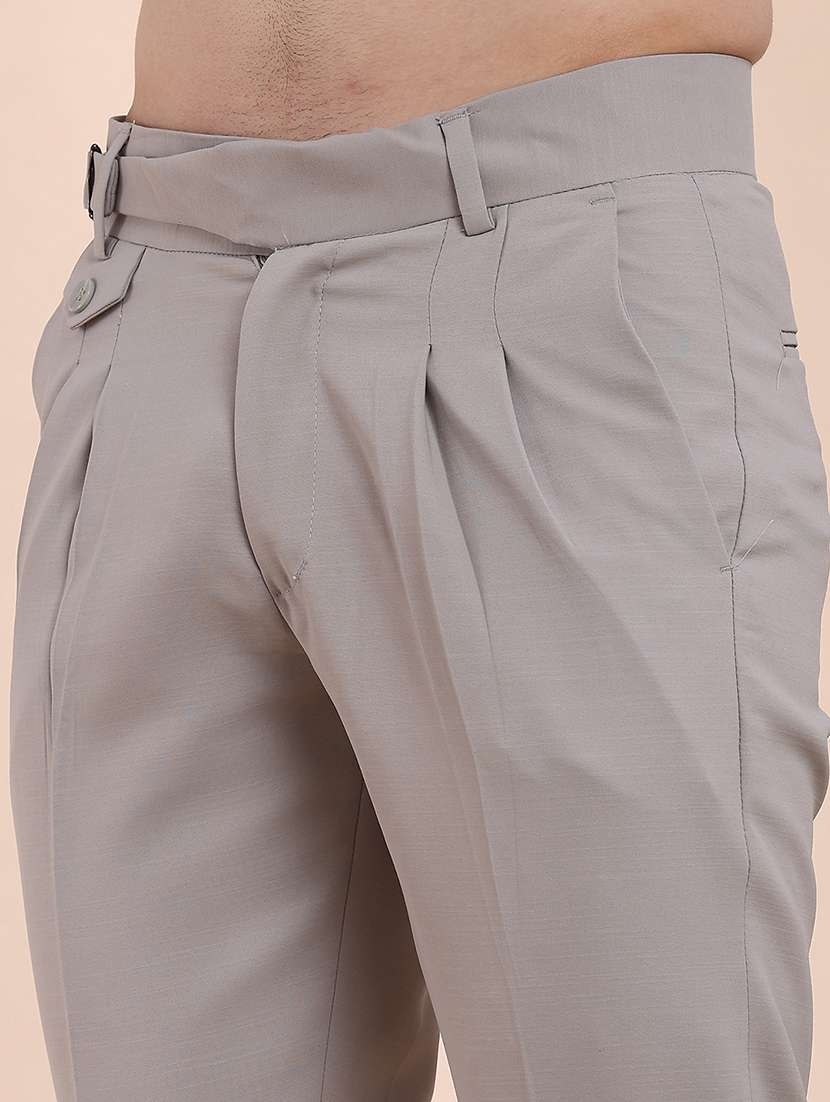 men solid mid rise regular fit formal trouser - 22247225 -  Standard Image - 1