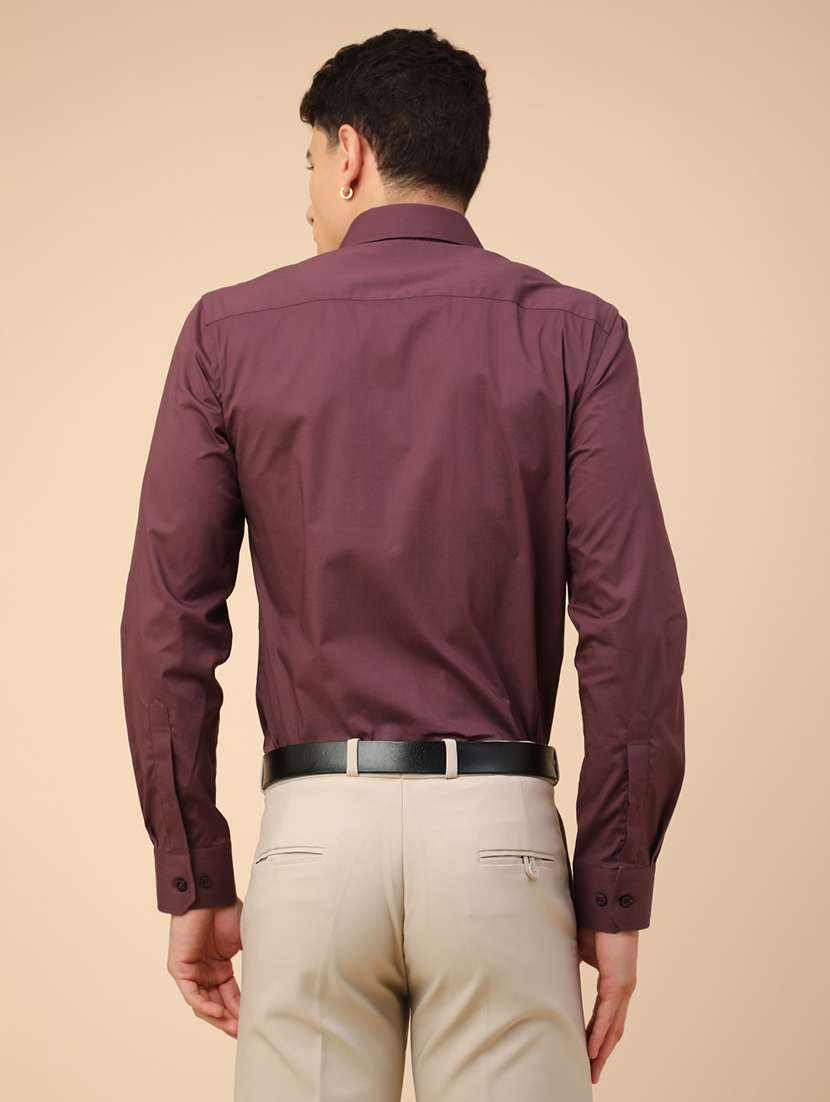 men solid long sleeves slim fit formal shirt - 22247292 -  Standard Image - 4
