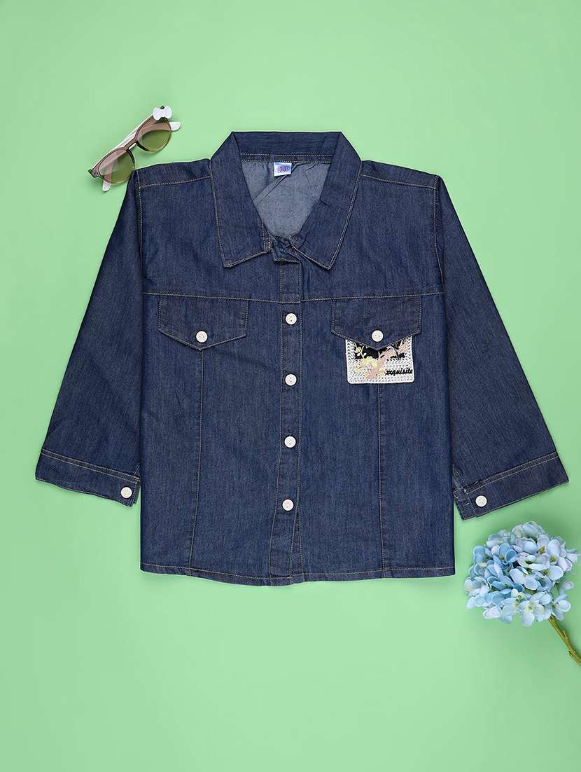 girls solid long sleeve shirt
