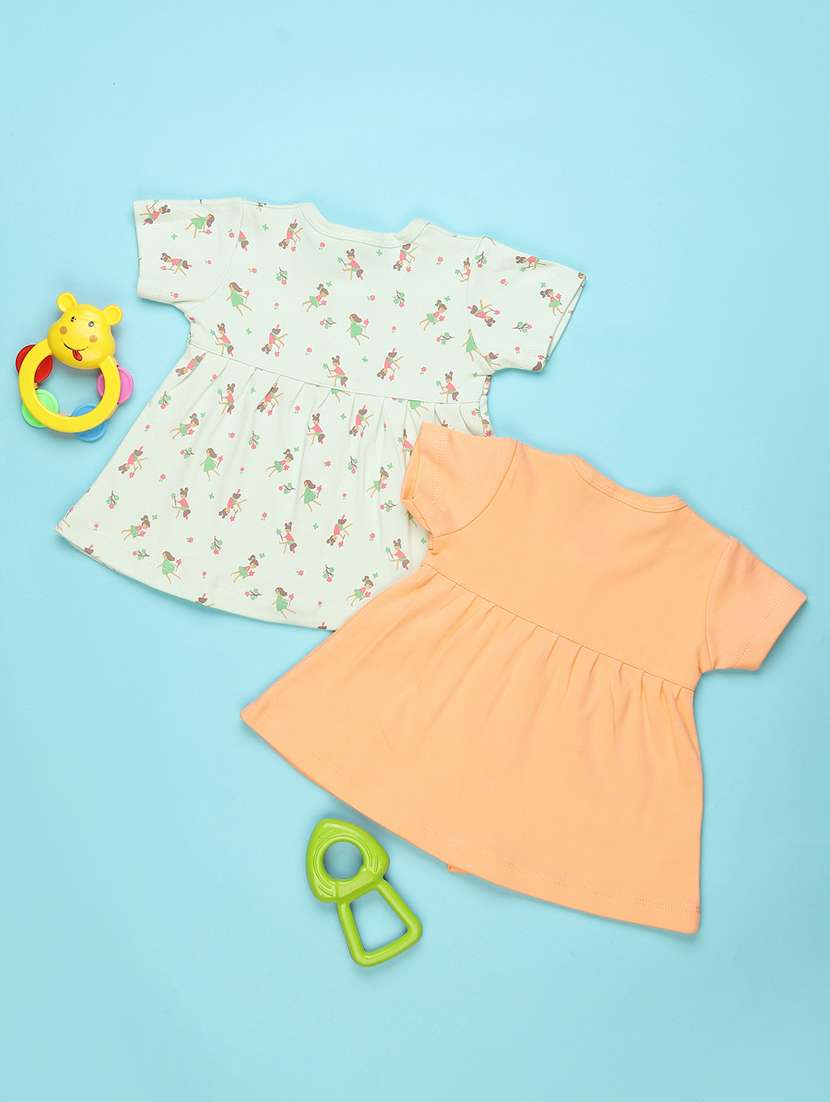 kids pack of 2 printed round neck frock - 22247430 -  Standard Image - 1