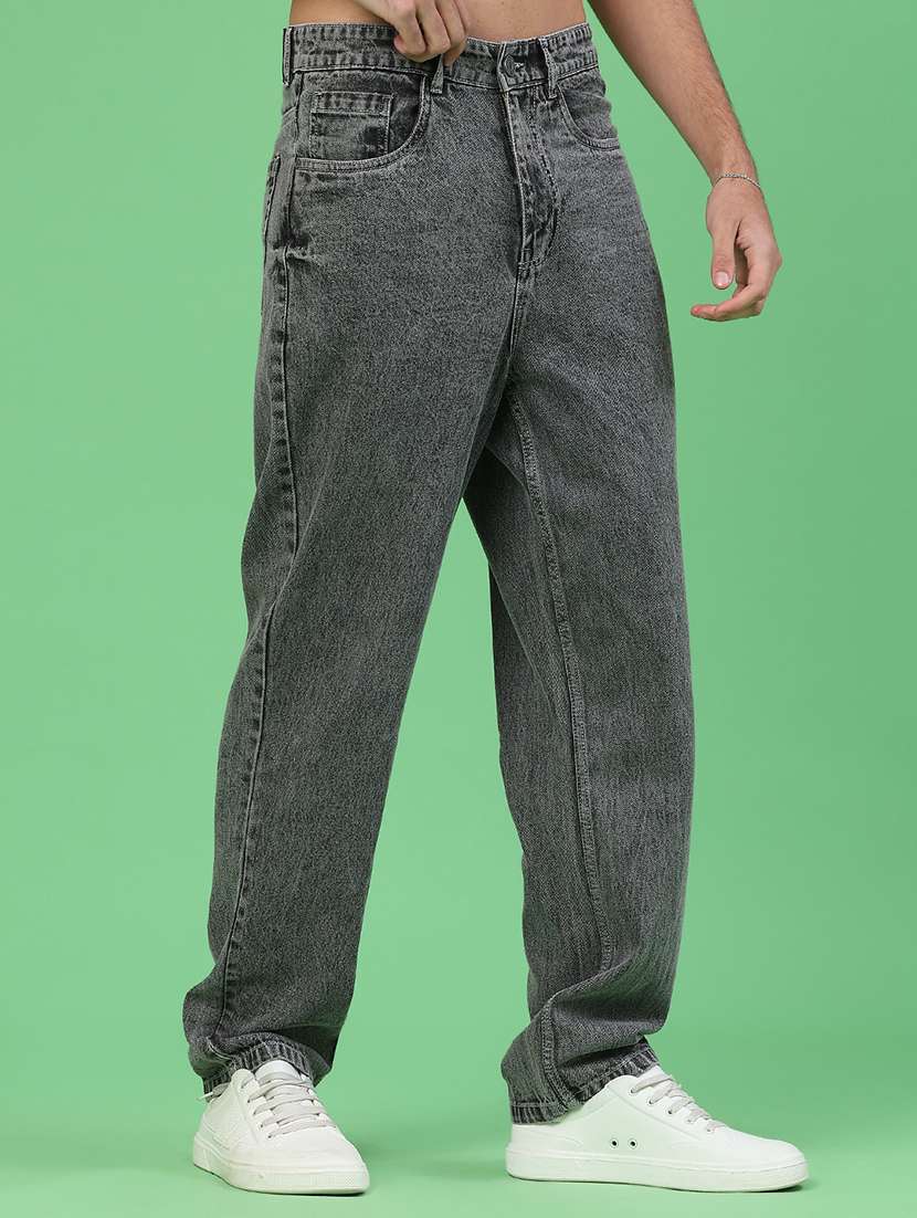 men plain mid rise full length relaxed fit jeans - 22247459 -  Standard Image - 1