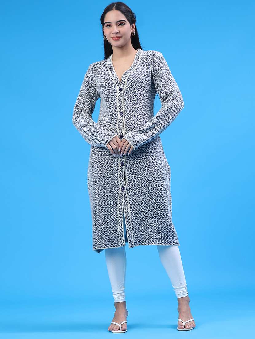 Women Self Design Long Sleeve Cardigan - 22247770 -  Standard Image - 1