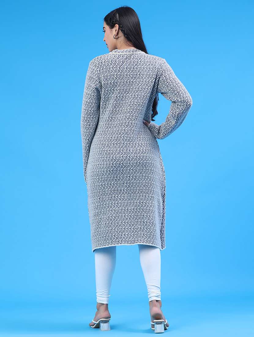 Women Self Design Long Sleeve Cardigan - 22247770 -  Standard Image - 4