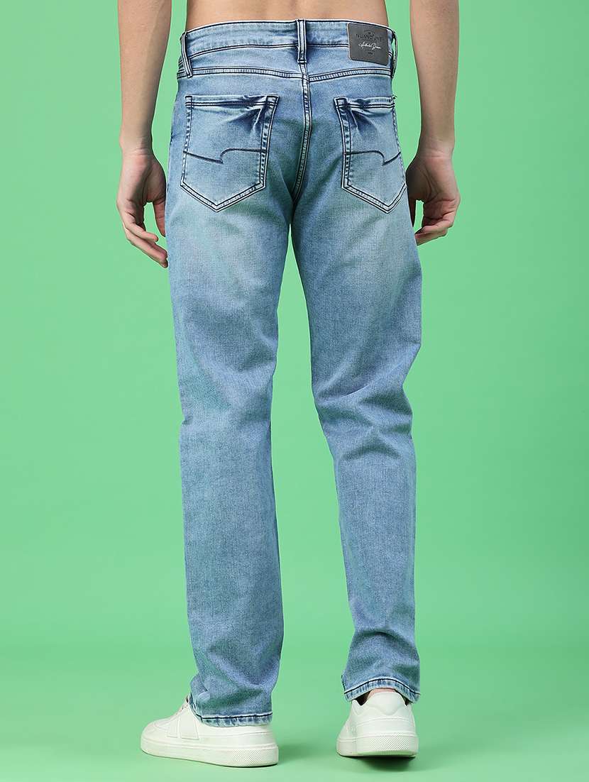 men washed mid rise full length relaxed fit jeans - 22247860 -  Standard Image - 4