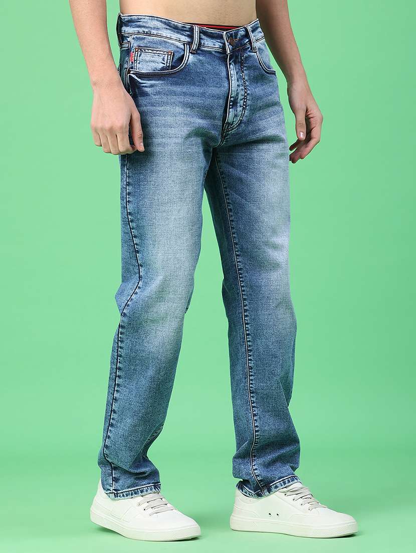 men washed mid rise full length relaxed fit jeans - 22247868 -  Standard Image - 1