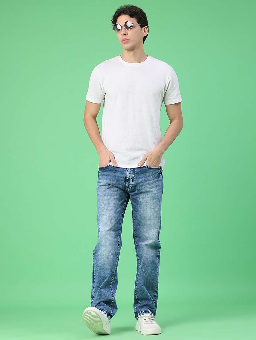 men washed mid rise full length relaxed fit jeans - 22247868 -  Standard Image - 4