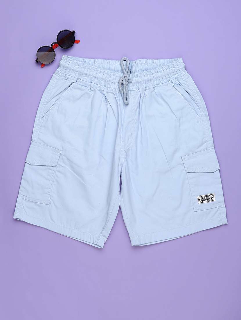 boys solid mid rise cargo shorts - 22248158 -  Standard Image - 1