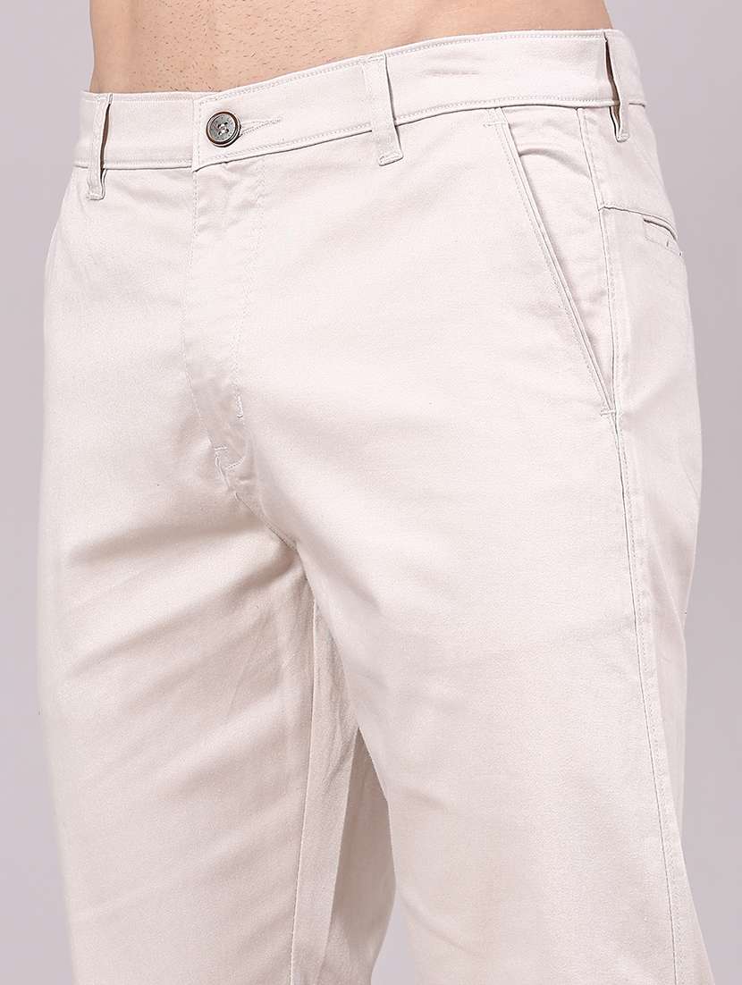 Beige Cotton Chinos Casual Trousers - 22248398 -  Standard Image - 1