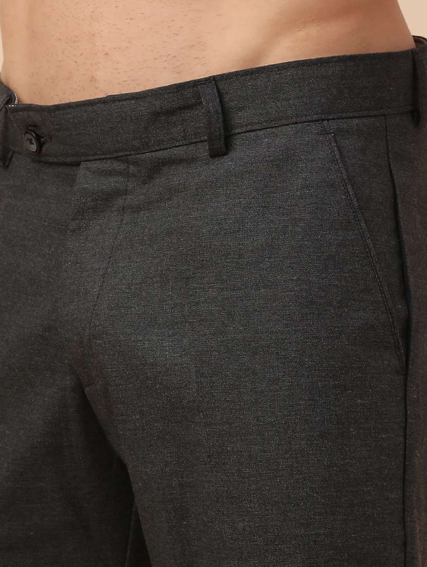 men solid mid rise slim fit formal trouser - 22248410 -  Standard Image - 1