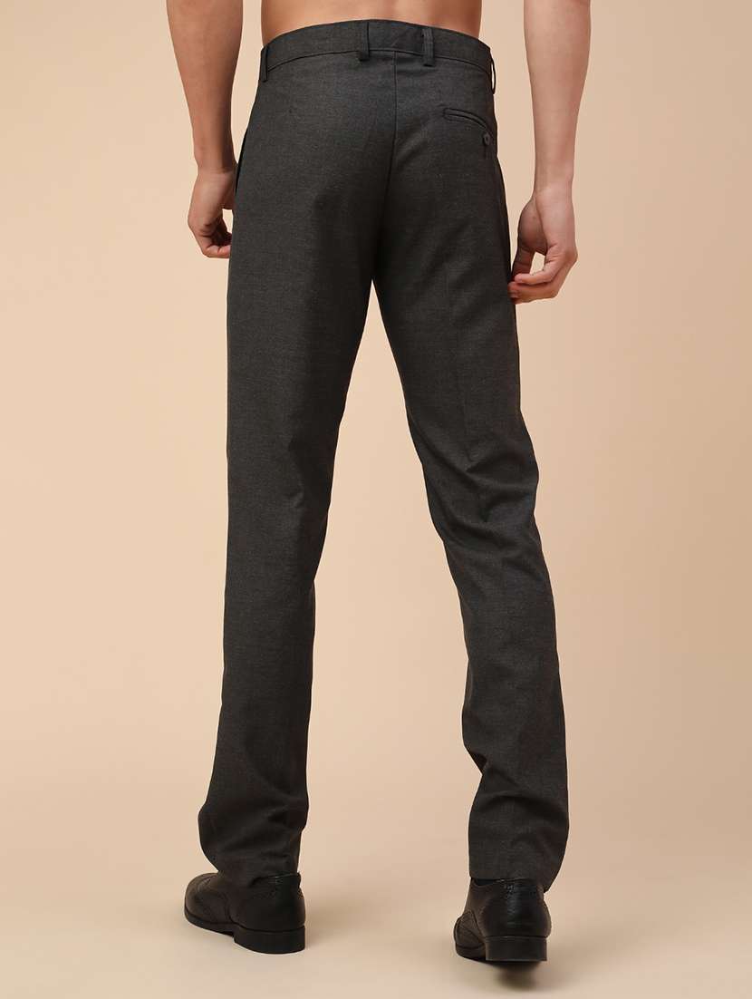 men solid mid rise slim fit formal trouser - 22248410 -  Standard Image - 4