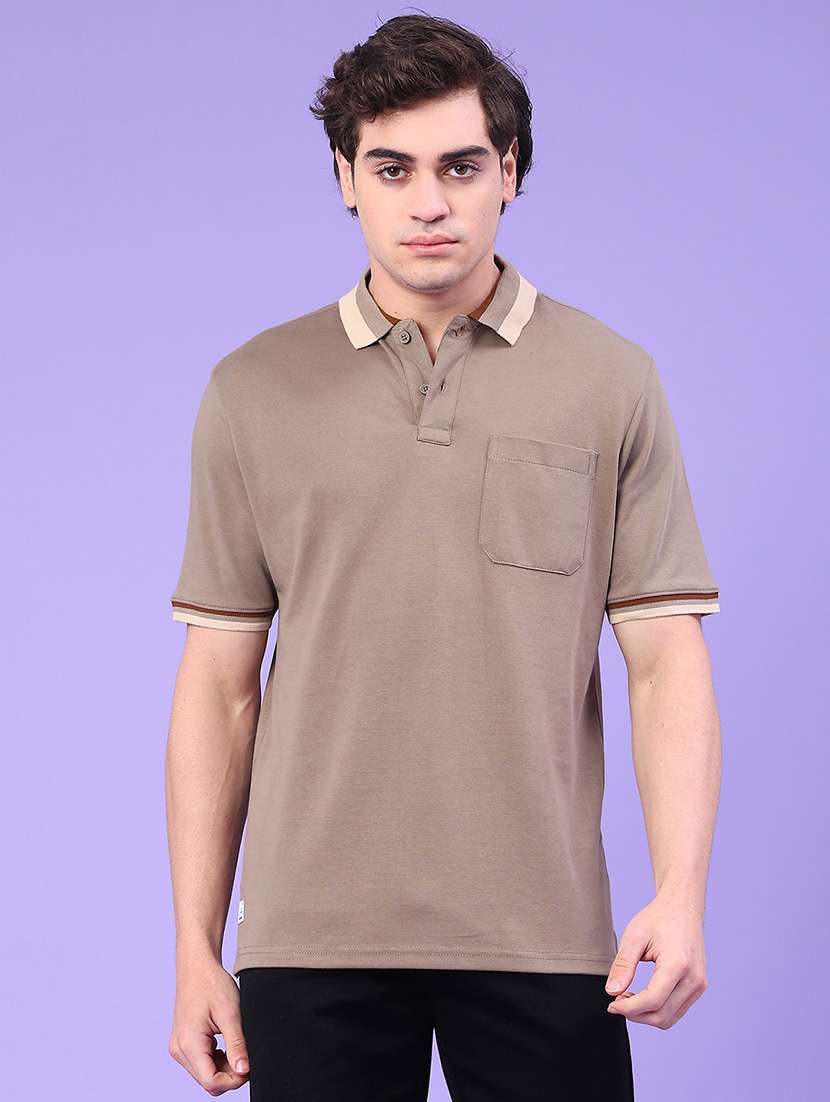 Men Solid Short Sleeve Regular Fit Polo T-shirt - 22248493 -  Standard Image - 1