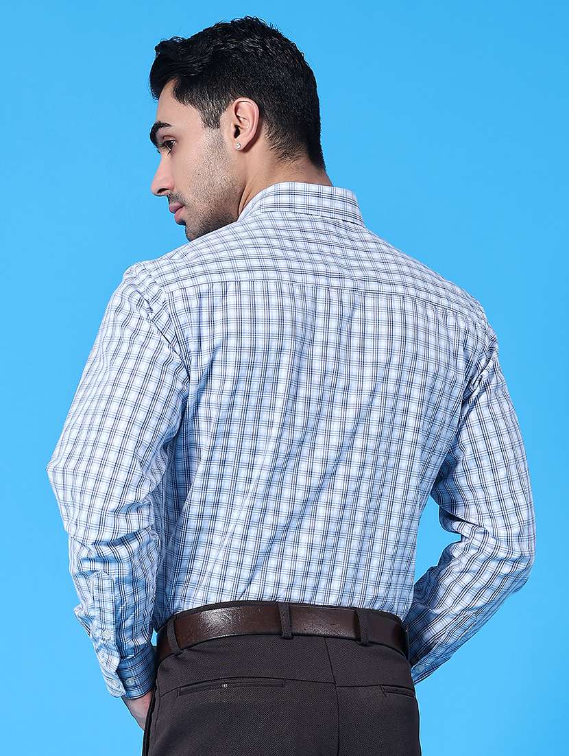 men checkered long sleeve slim fit formal shirt - 22248555 -  Standard Image - 4