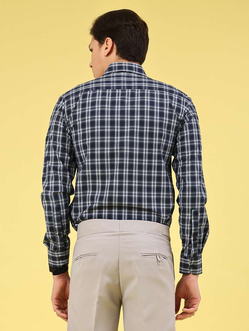 men checkered long sleeve slim fit formal shirt - 22248561 -  Standard Image - 4
