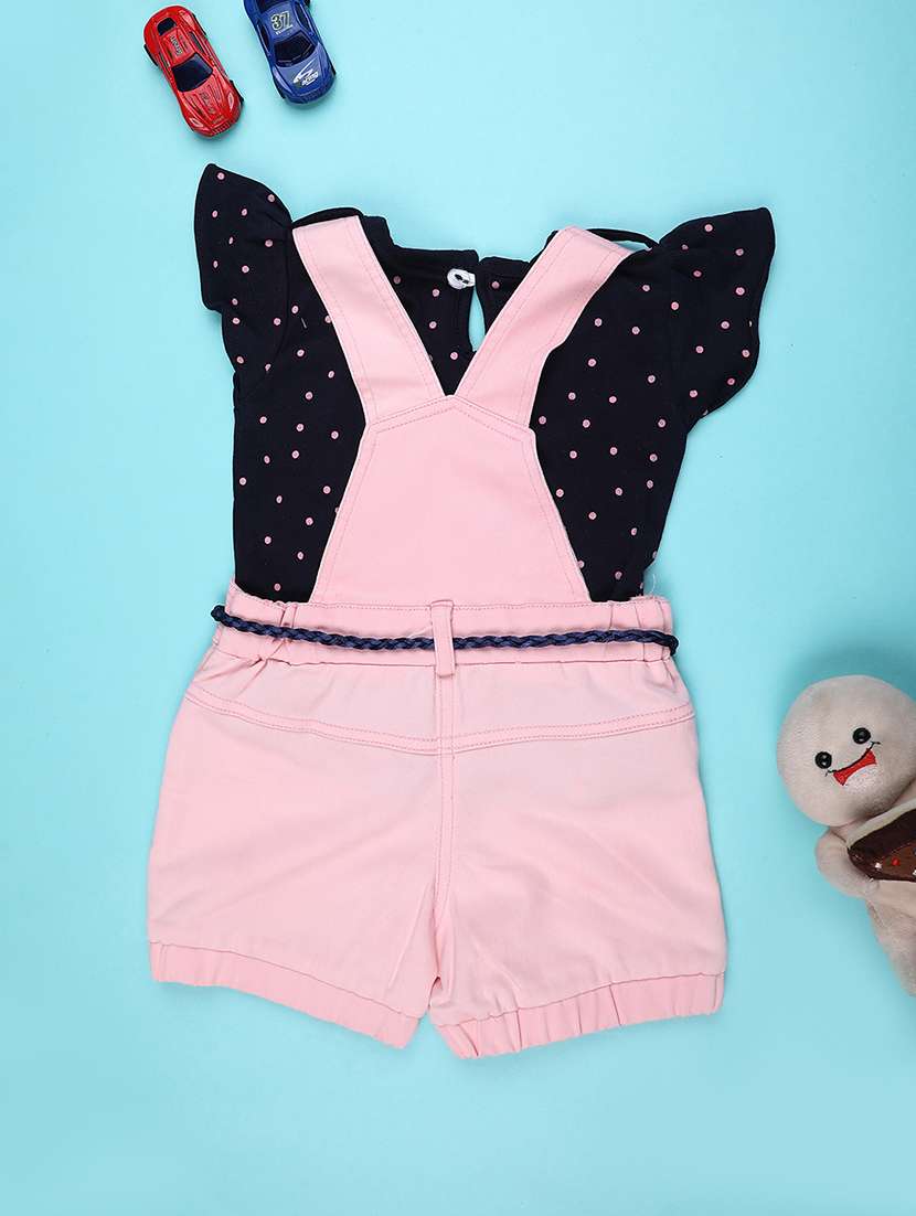 girls printed t-shirt and dungaree set - 22248628 -  Standard Image - 1