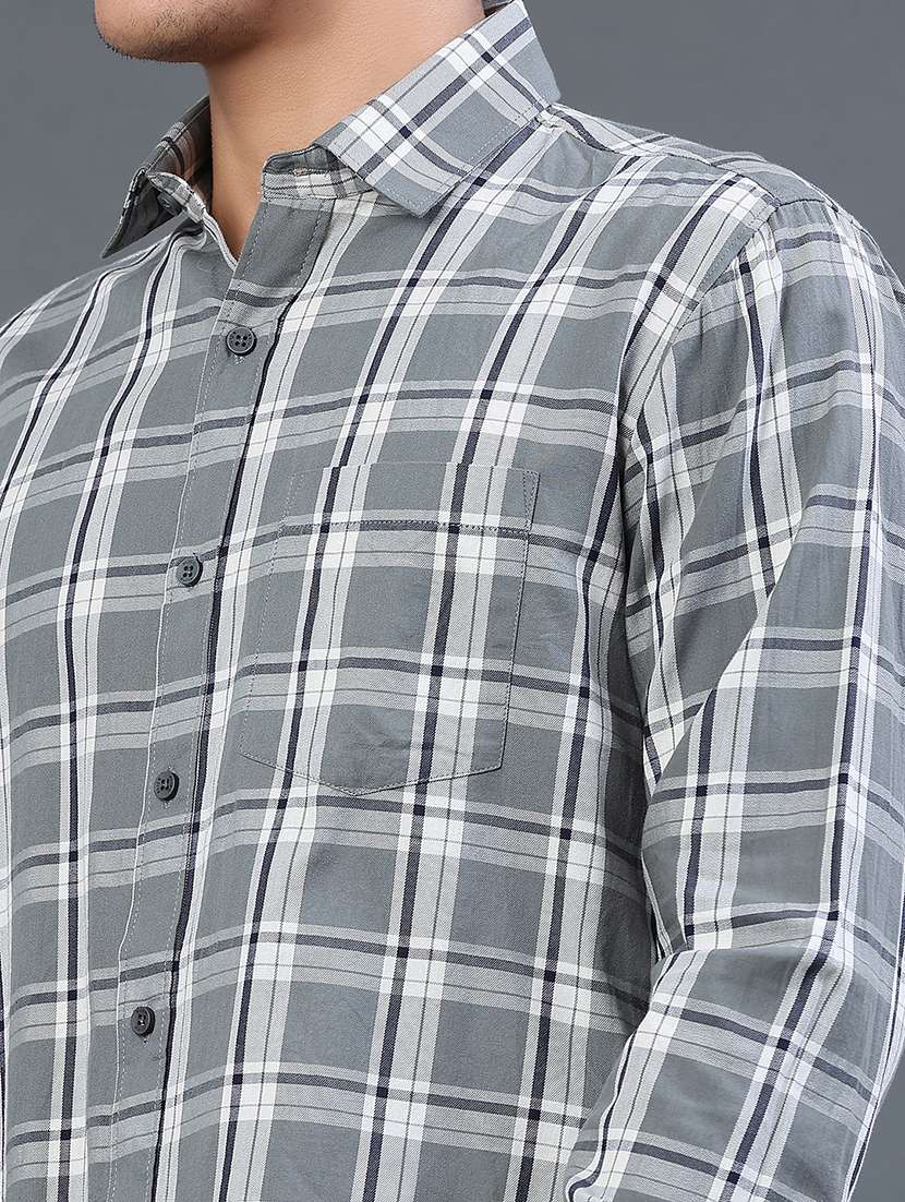 men checkered long sleeve regular fit casual shirt - 22248649 -  Standard Image - 1