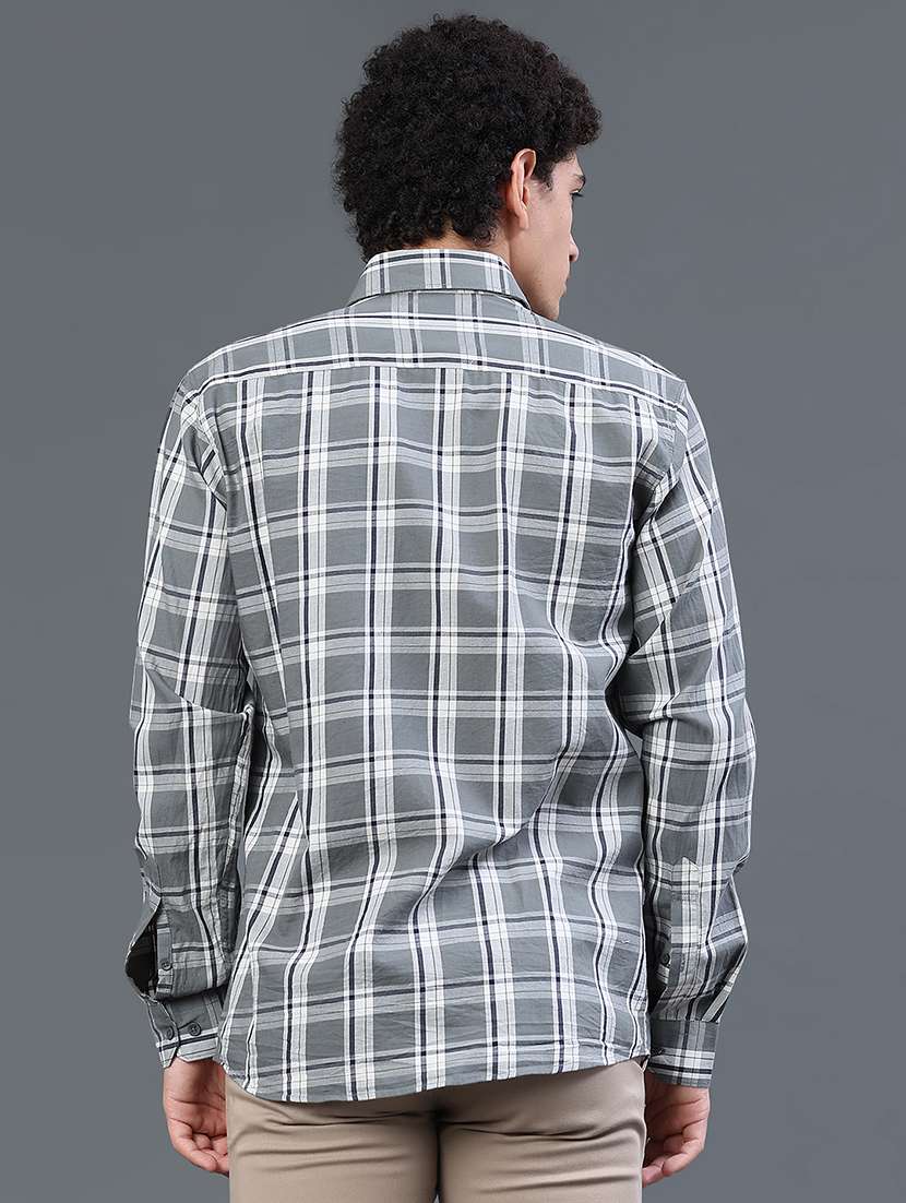 men checkered long sleeve regular fit casual shirt - 22248649 -  Standard Image - 4