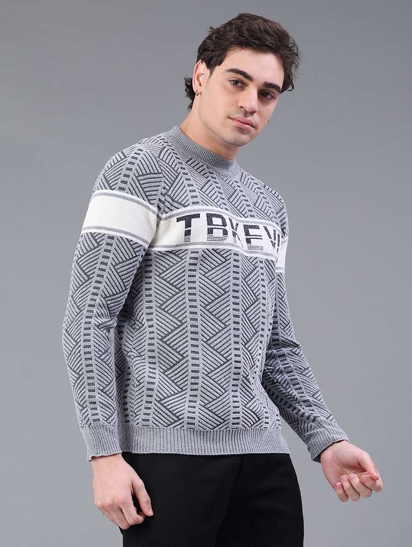 men self design long sleeve regular fit pullover  - 22248652 -  Standard Image - 1