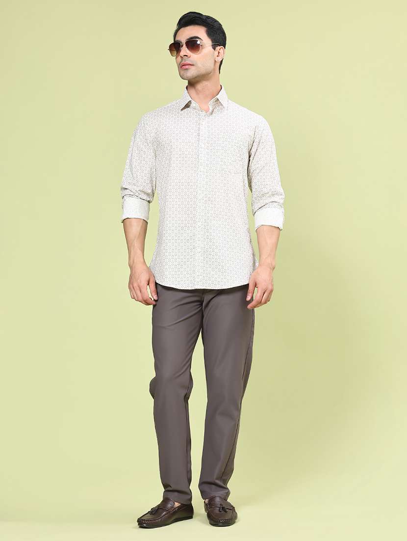 men beige cotton casual shirt - 22248781 -  Standard Image - 4