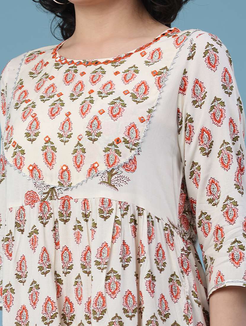 cream rayon tiered  dress - 22248789 -  Standard Image - 1