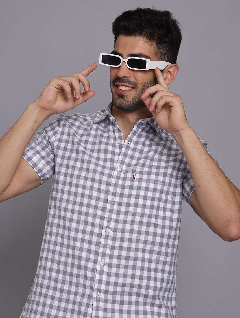 men collared short sleeve regular fit shirt