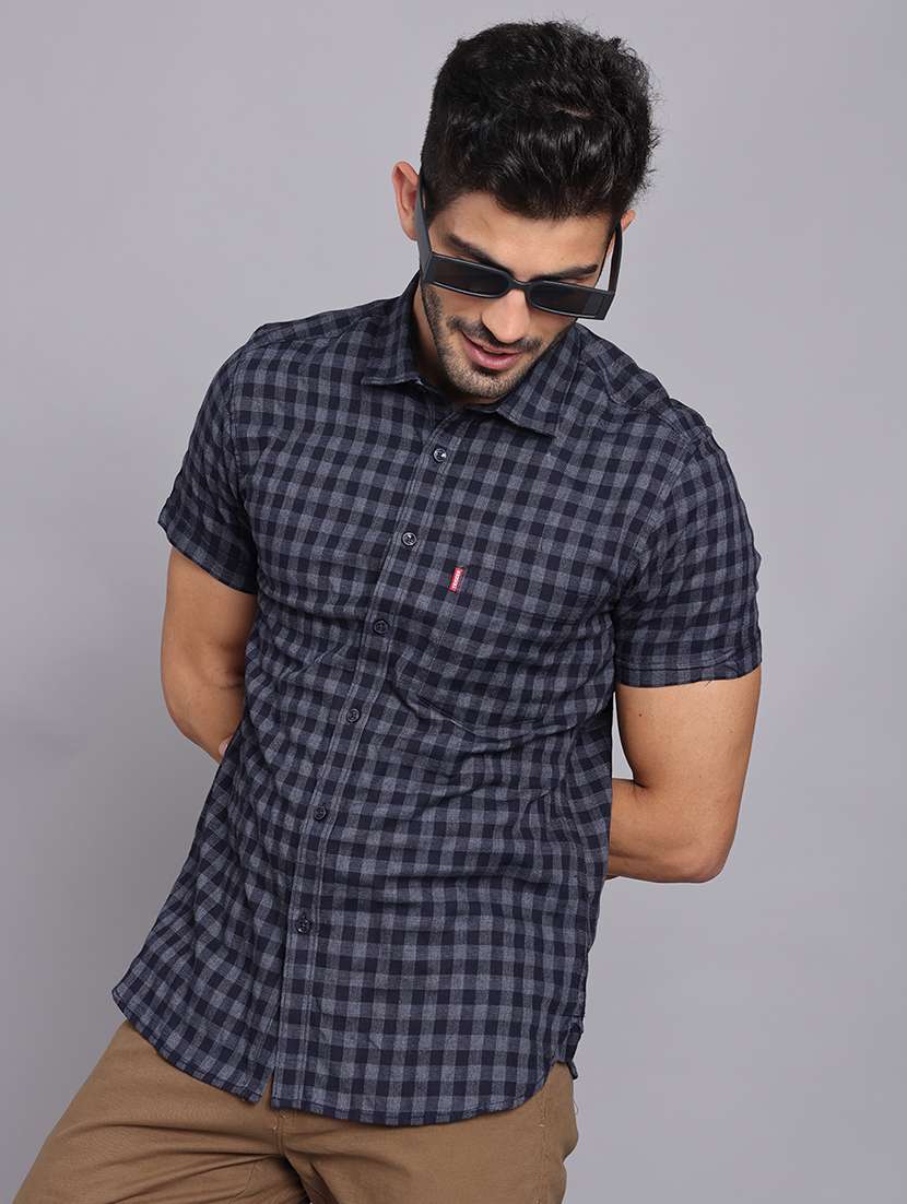 men collared short sleeve regular fit shirt