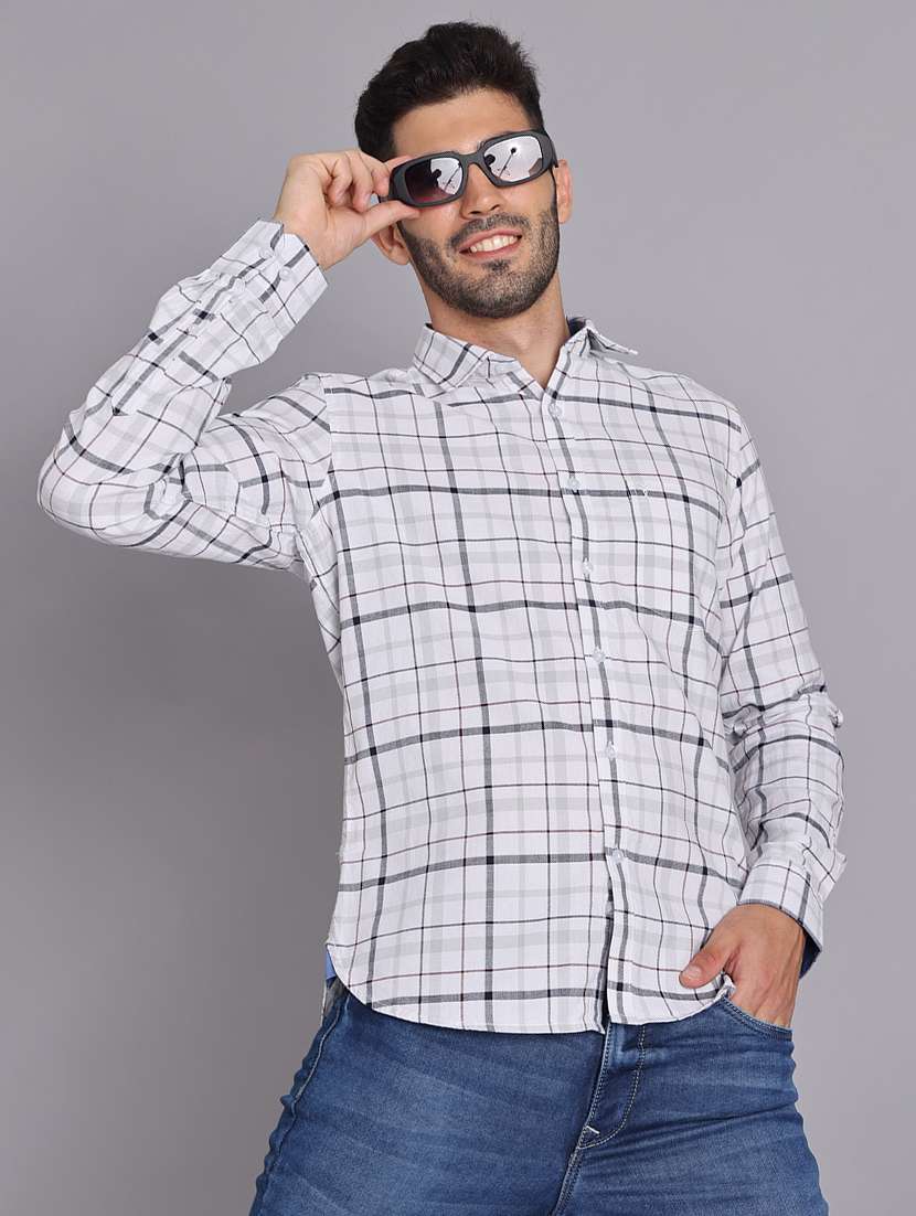 men collared long sleeve regular fit shirt