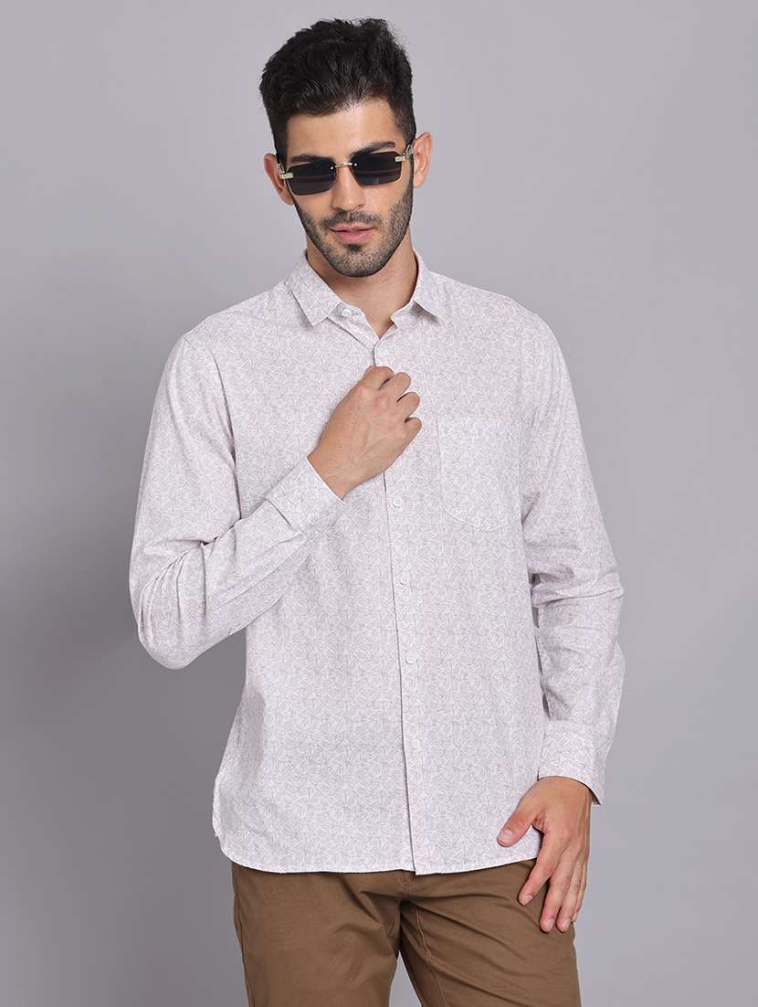 men collared long sleeve regular fit shirt