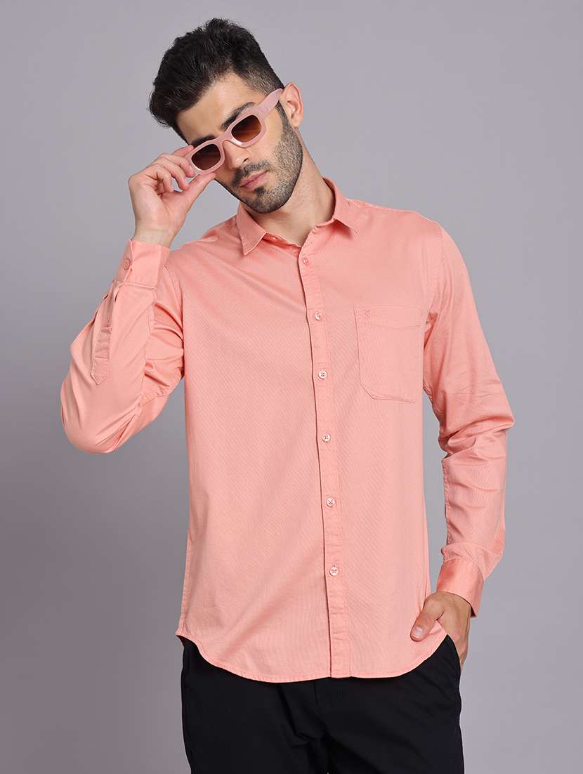 men collared long sleeve regular fit shirt