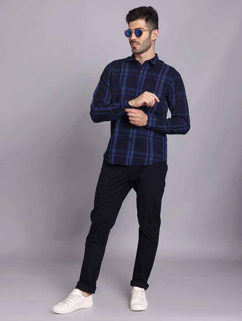 men solid mid rise slim fit trouser - 22248915 -  Standard Image - 6