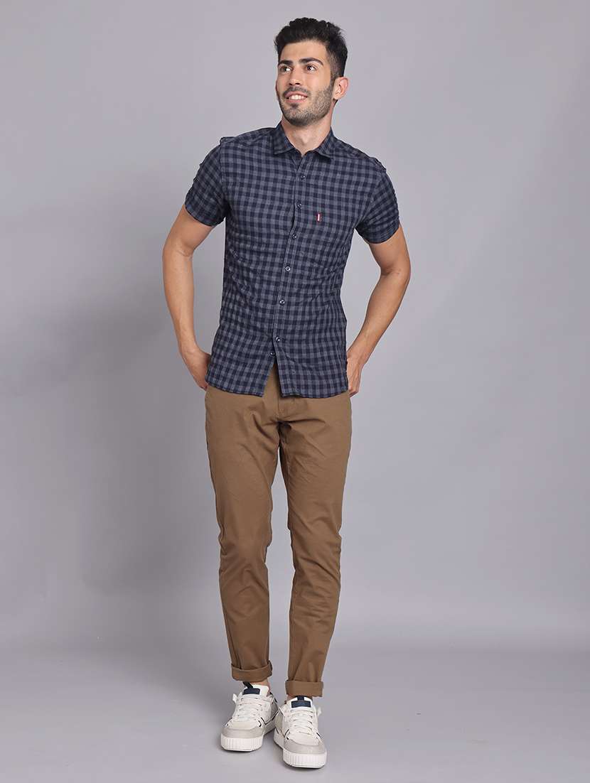 men solid mid rise slim fit trouser - 22248917 -  Standard Image - 6