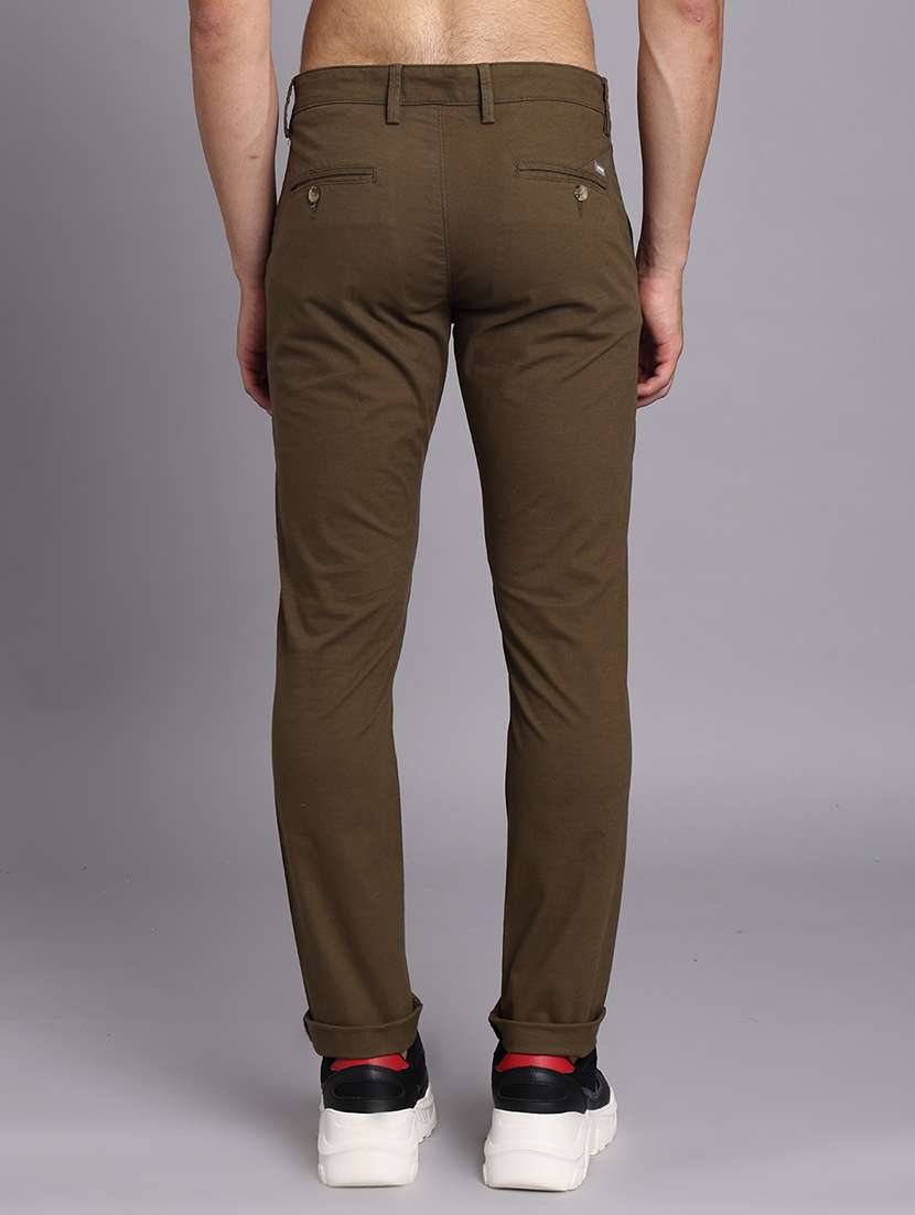 men solid mid rise slim fit trouser - 22248920 -  Standard Image - 4