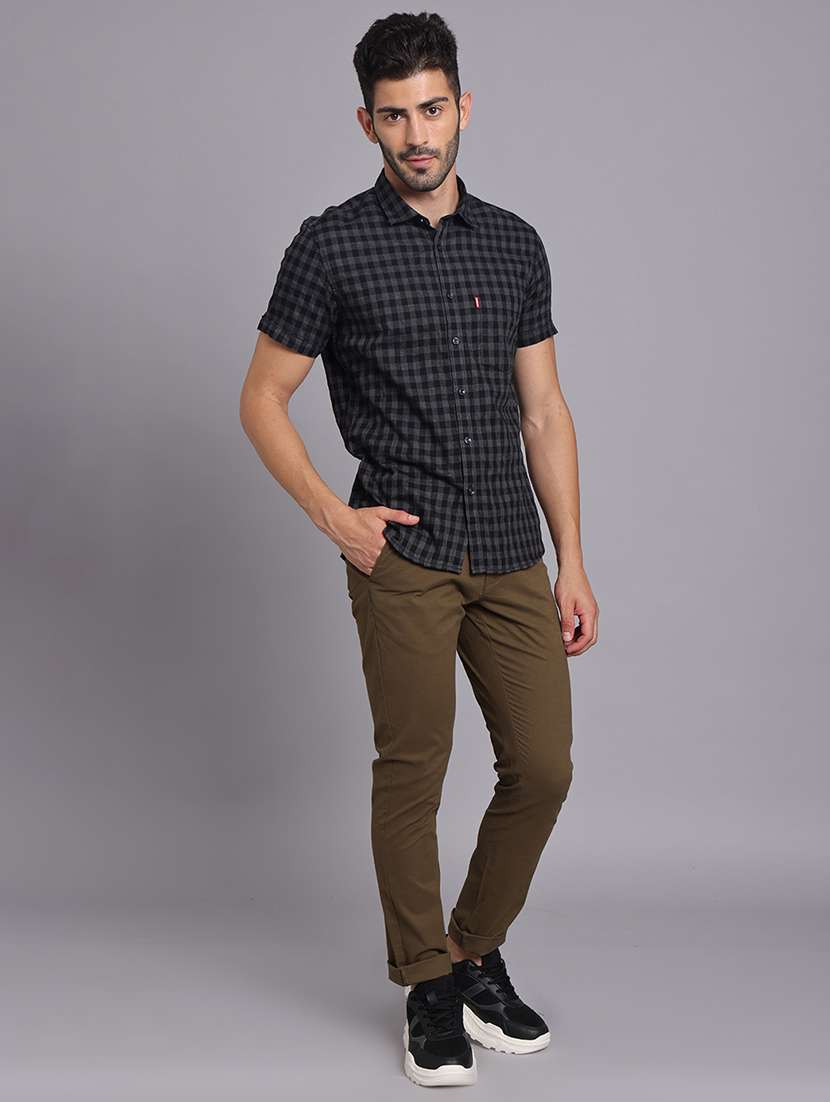 men solid mid rise slim fit trouser - 22248920 -  Standard Image - 6