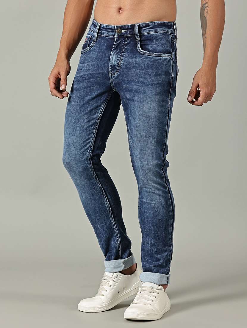 men solid mid rise slim fit jeans - 22248926 -  Standard Image - 1