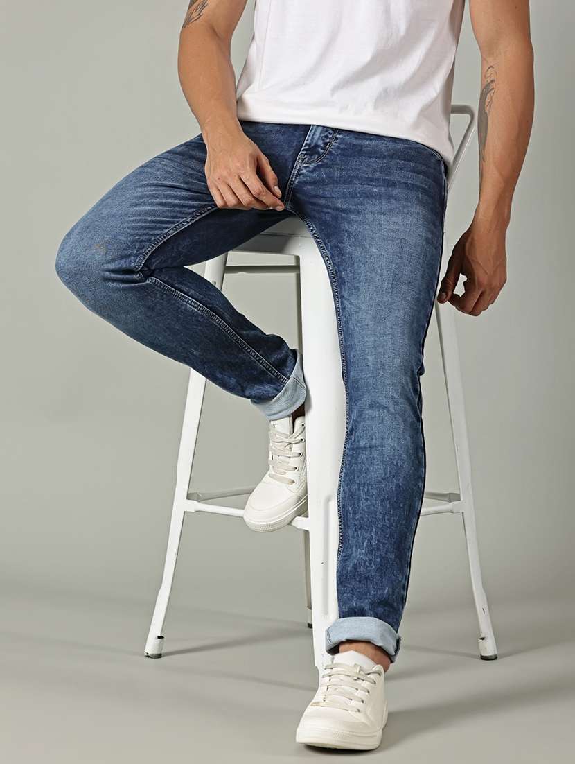 men solid mid rise slim fit jeans - 22248926 -  Standard Image - 4