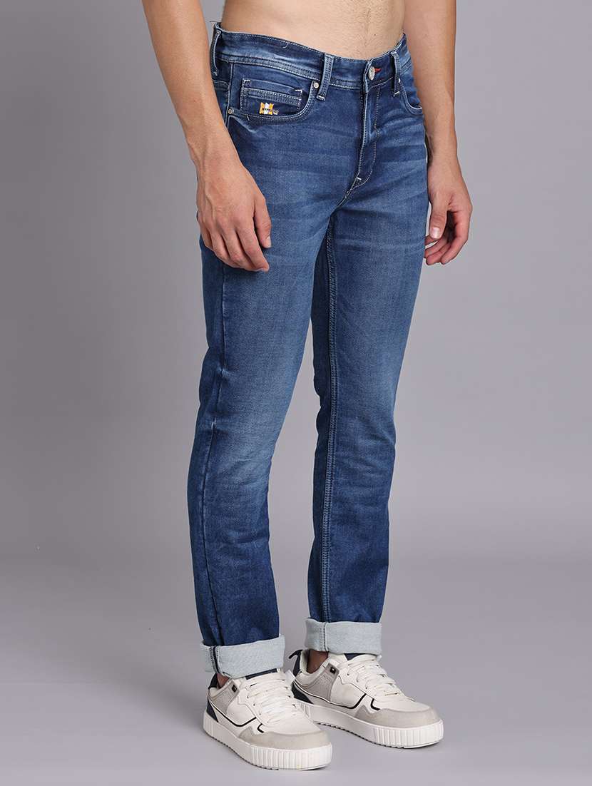 men solid mid rise slim fit jeans - 22248928 -  Standard Image - 1