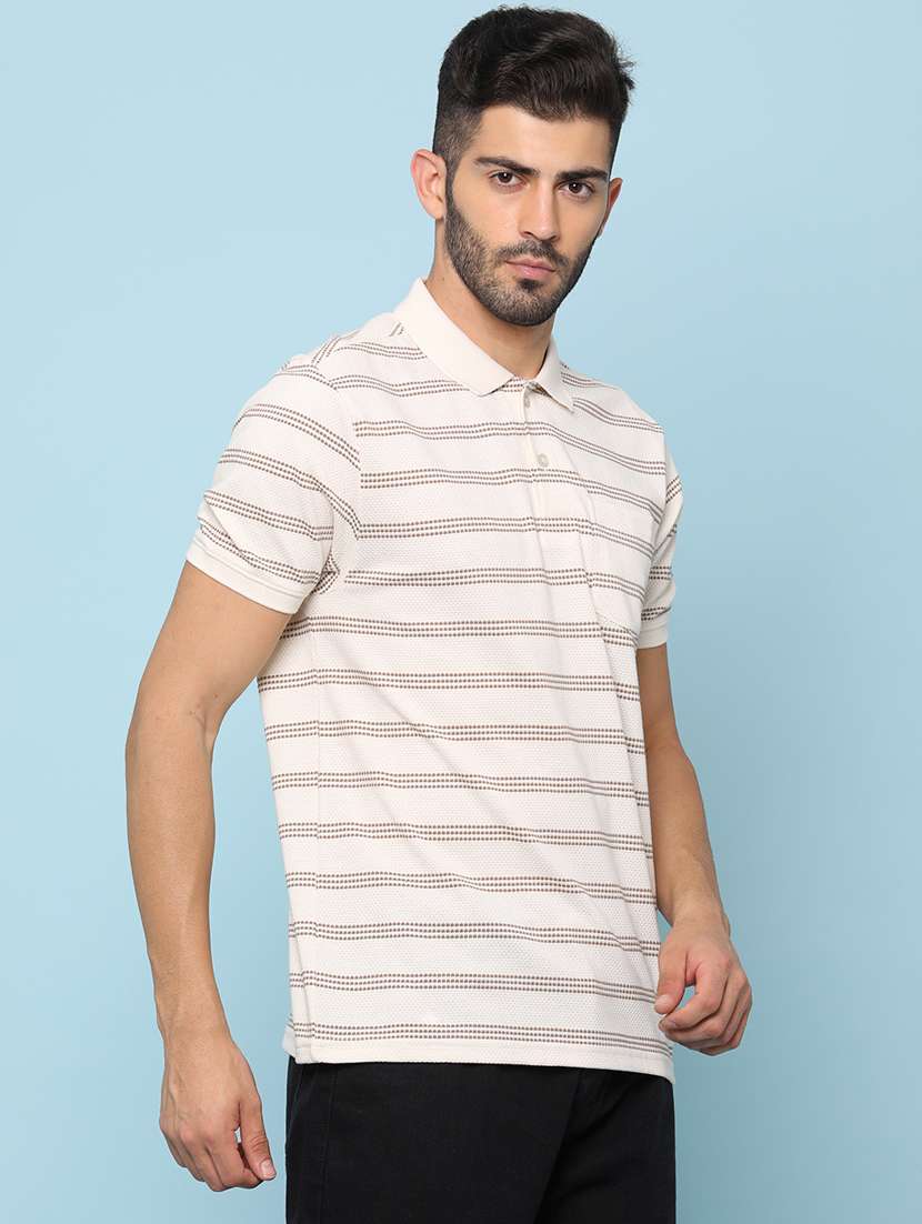 men striped short sleeve regular fit polo t-shirt - 22249184 -  Standard Image - 1