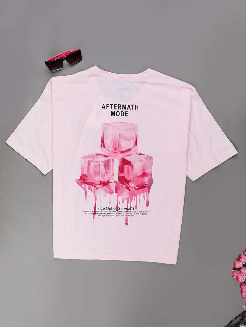 women pink cotton regular t-shirt - 22249299 -  Standard Image - 1