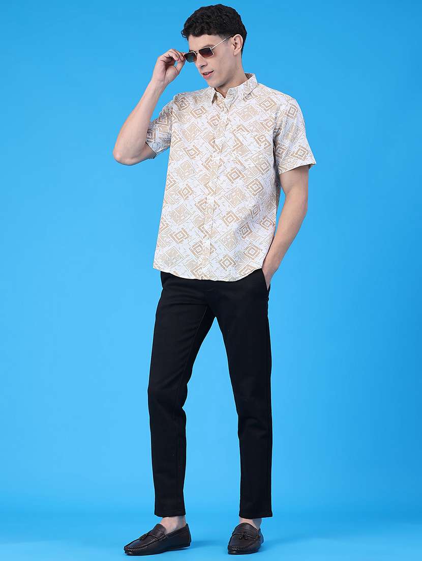 men self design mid rise chinos casual trouser - 22249317 -  Standard Image - 4