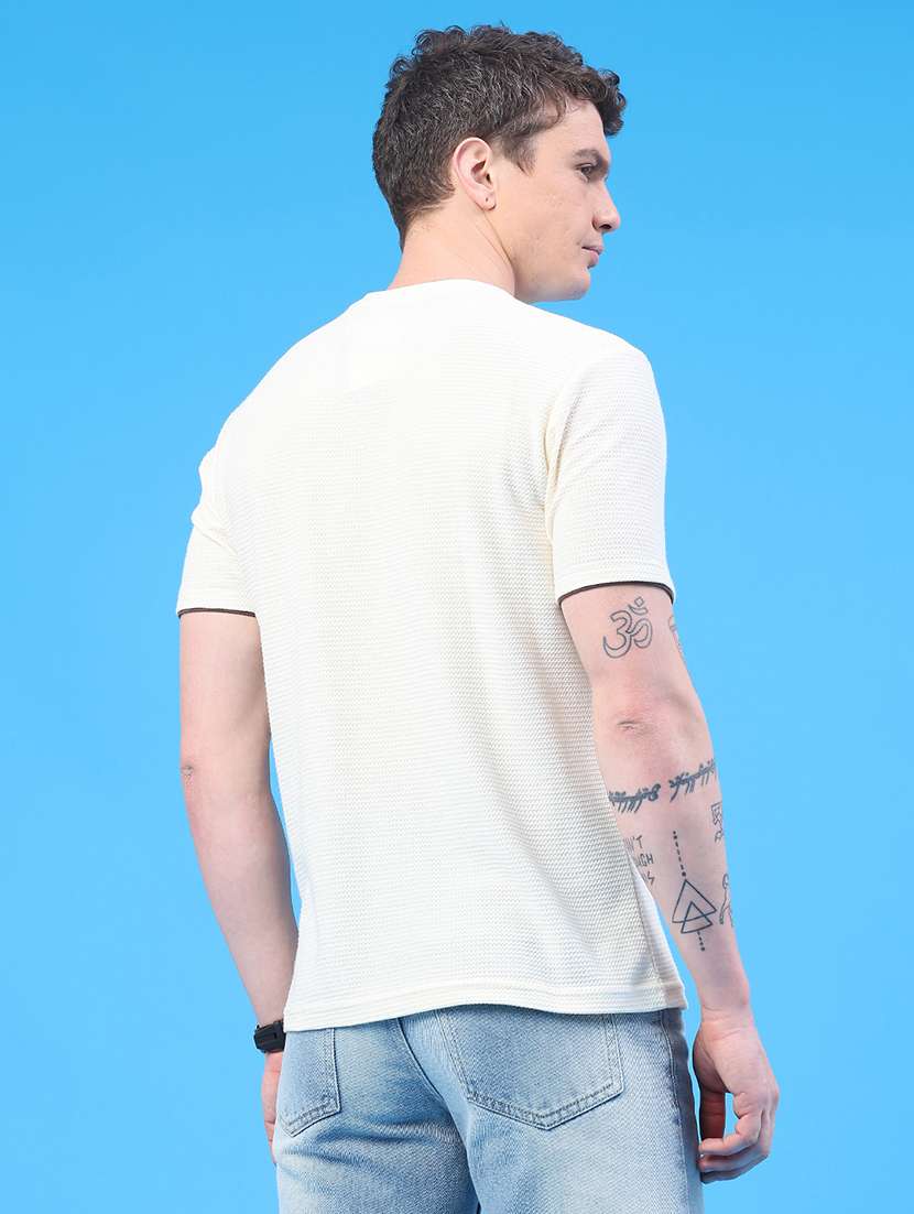 men self design short sleeve slim fit t-shirt - 22249483 -  Standard Image - 4