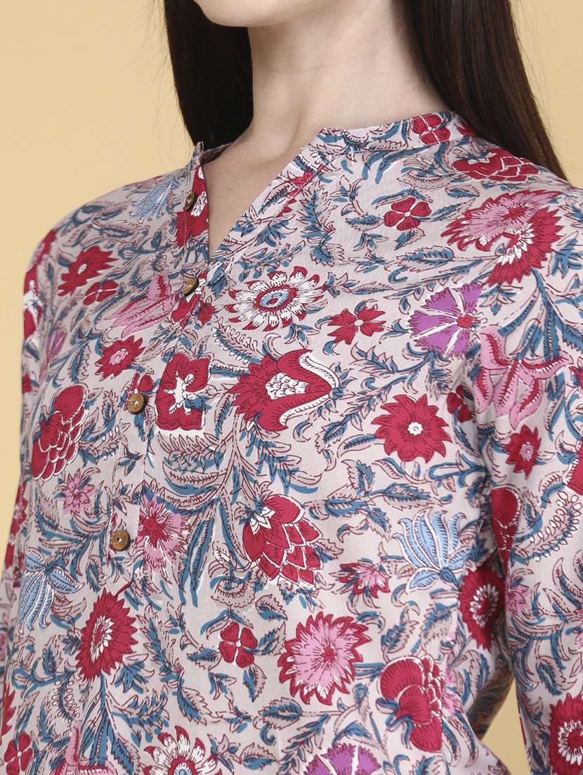 women pink rayon straight kurta - 22249505 -  Standard Image - 1