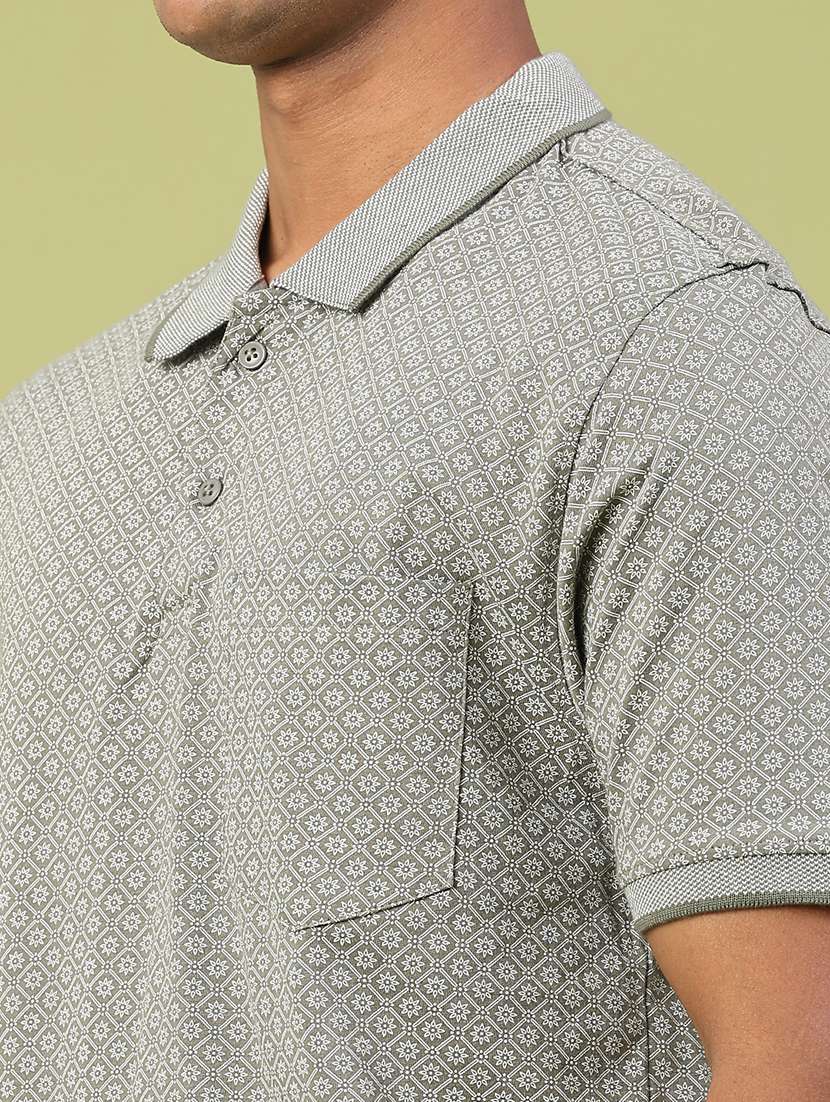 men printed short sleeve regular fit polo t-shirt - 22249534 -  Standard Image - 4