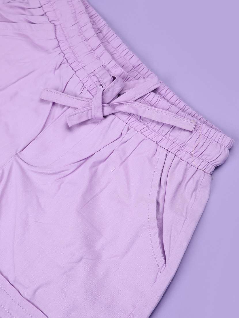 Girls Solid Mid Rise Regular Fit Shorts - 22249590 -  Standard Image - 4