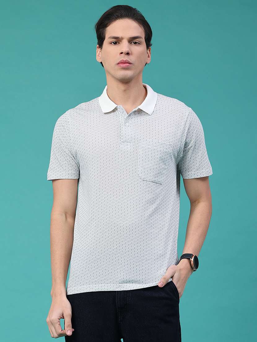 men printed short sleeve regular fit polo t-shirt - 22249606 -  Standard Image - 1