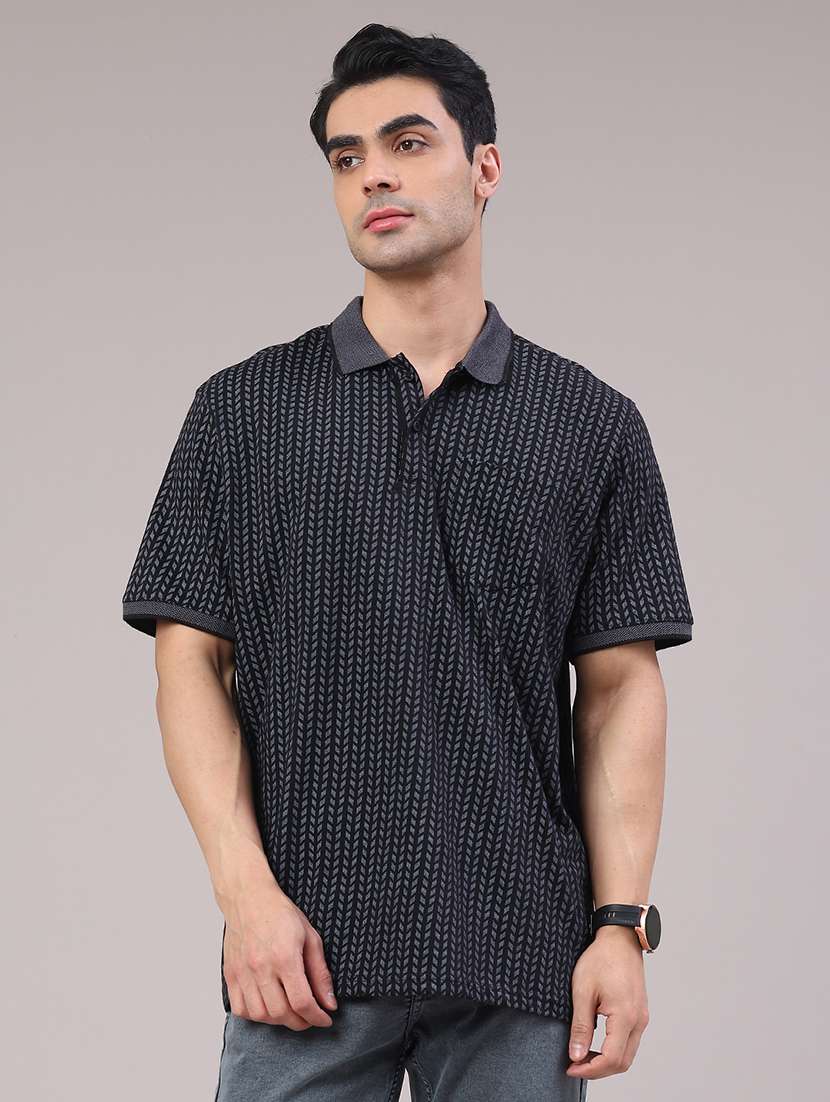 men printed short sleeve regular fit polo t-shirt - 22249609 -  Standard Image - 1